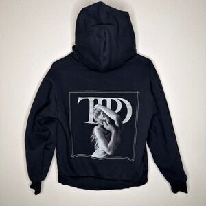 Taylor Swift Hoodie Size Small Tortured Poets Department TTPD Black Authentic